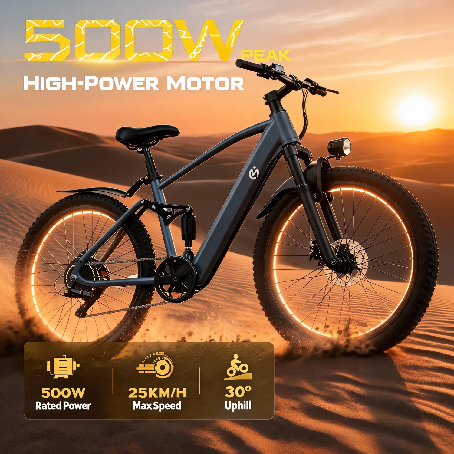 Mountain Biking Kit - Sepeda Listrik Off-Road, Motor 500W, Pedal